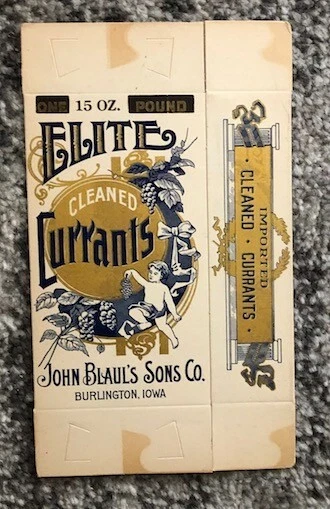 Currants Fruit Box Antique Original John Blaul's Sons Burlington OH 1910s NOS - Image 1 of 4