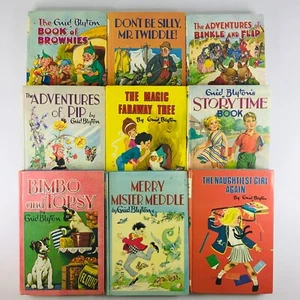 Enid Blyton 9 Hardcover Vintage Book Bundle Lot Adventure Fairy Tale Free Post - Picture 1 of 18