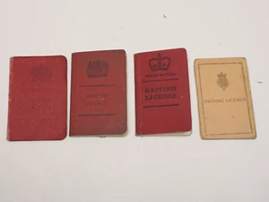 VINTAGE 1960ER/70ER X 4 FÜHRFÜHRERSCHEINE, 3 ROT VOLL & 1 BUFF PROVISORISCH. STRÄFTE - Bild 1 von 2