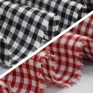 POLYCOTTON GINGHAM 1/4 CHECK FABRIC DRESS SHIRT FASHION TABLE CLOTH CHILDRENS - Picture 1 of 6