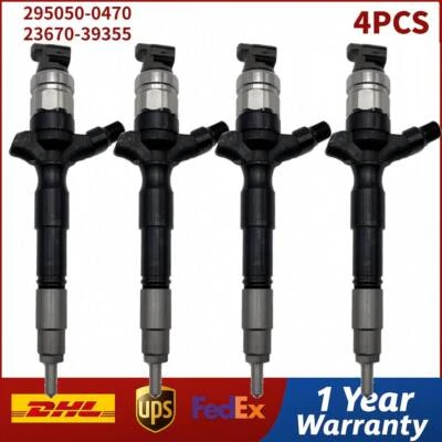 Inyector de combustible diésel 4 piezas 295050-0470 23670-39355 ASSY para Toyota Hiace 1KD-FTV Foto 1 de 4