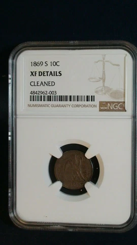 1869 S Seated Dime NGC XF BETTER DATE 10C Silver Coin PRICED TO SELL NOW! Cover