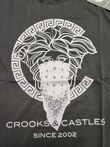 Crooks & Castles Mens Black Graphic Print T-Shirt New NWT FREE SHIP - Picture 1 of 6