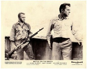 Battle on the Bloody Beach Original Lobby Card Audie Murphy Gary Crosby 1961