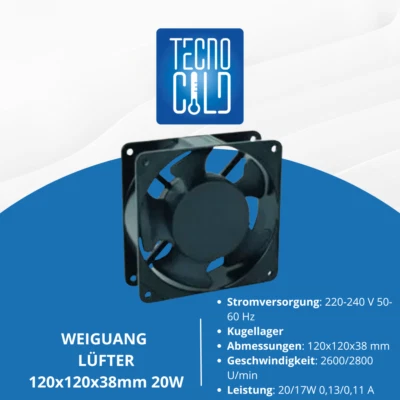 WEIGUANG AXIALVENTILATOR 230V KLEINER LÜFTER FÜR PELLETOFEN ODER KÜHLSCHRANK