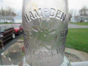 TREHP Milchflasche Hampden Creamery Co Dairy Everett MA MIDDLESEX CO V#3 Blechdeckel - Bild 1 von 2