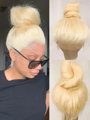 Peluca de encaje completa rubia clara 613 pelucas de encaje completo pelucas rubias rectas de 24 pulgadas de largo Foto 1 de 4