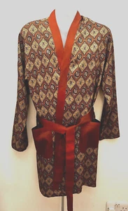 Vtg TOOTAL Brown/Bronze Mix -Acetate -Paisley robe/dressing gown-Size Lge (44'') - Picture 1 of 11