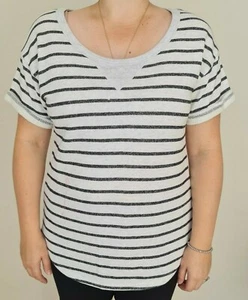 Bonds Ladies Short Sleeve Pullover Sweat Top sizes Small Large Black Grey - Picture 1 of 4