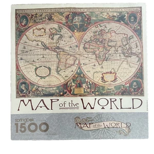 Vintage Springbok MAP OF THE WORLD 1500 Piece Jigsaw Puzzle by Hallmark 1992 - Picture 1 of 14