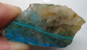 WRG- Shattuckite Slab 9 grams Namibia Lapidary Rough Chrysocolla Malachite - Picture 1 of 5