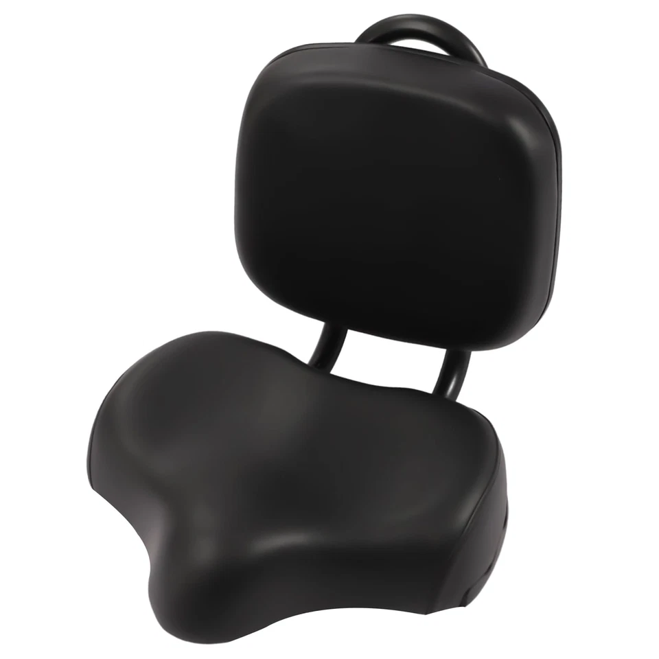 Asiento de sillín de bicicleta con respaldo bicicleta cojín de cuero cómodo extra ancho almohadilla suave Foto 1 de 4