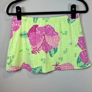 Lilly Pulitzer Damen Schwimmrock Vintage Blumen Mosaik Grün Rosa Urlaub Small - Bild 1 von 7