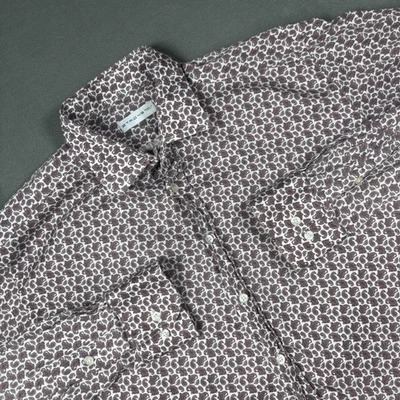 Etro Dress Shirt Mens 43 Made in Italy Pink Paisley Button Front Long Sleeve - Image 1 of 4
