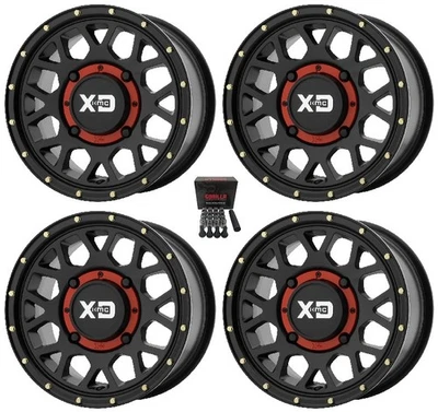 KMC XS135 Grenade UTV Wheels/Rims (+38mm) Black 15" Kawasaki Teryx Mule - Image 1 of 3