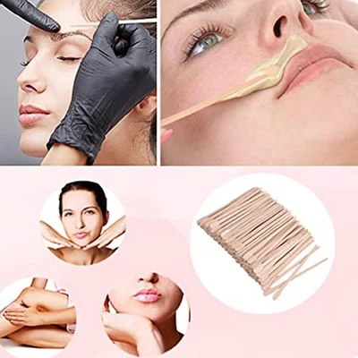100PCS Waxing Wooden Spatula Tongue Depressor Beauty Hair Removal T x.xh A3 Foto 1 de 4