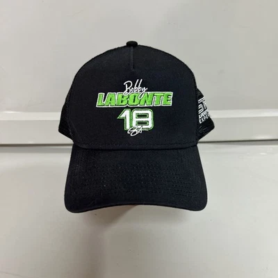 BOBBY LABONTE #18 NEW ERA SRX BLACK NASCAR RACING HAT NWOT Mesh SnapBack - Image 1 of 4