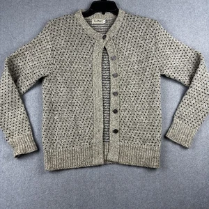 Suéter LL Bean Vintage Mujer Grande Beige Botón Frontal Cárdigan Tejido Copo de Nieve - Imagen 1 de 7