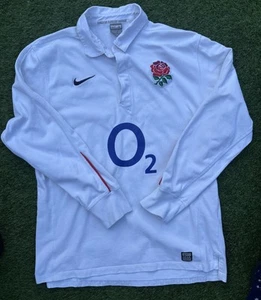 England Rugby Shirt Medium O2 Nike Vintage - Picture 1 of 7