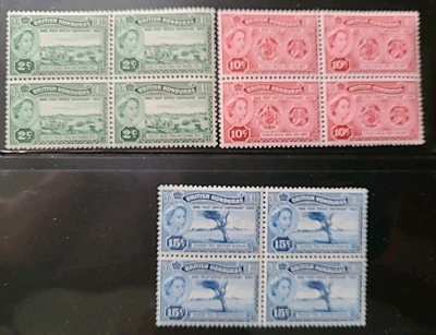 Honduras Británica #156-158 MNH Bloques de 4. Centenario de Local P. O. Est. E25-7 Foto 1 de 4