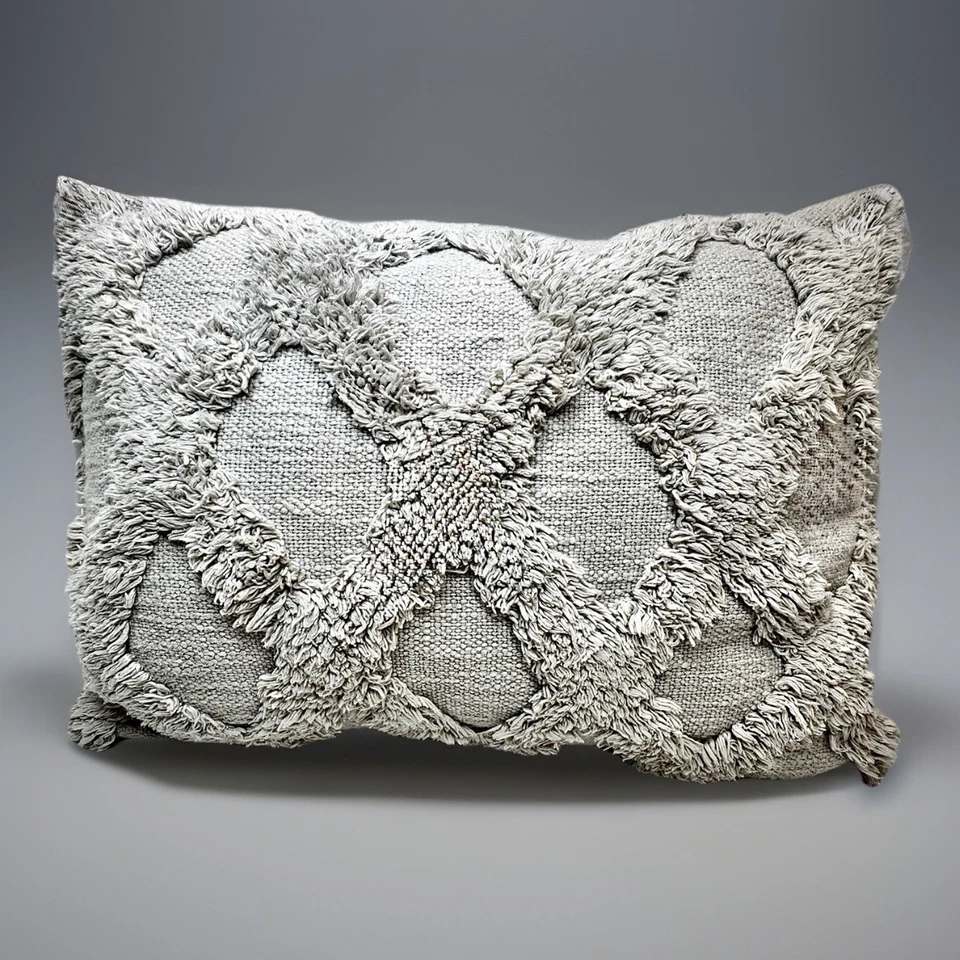 Broyhill Tufted Decorative Lumbar Throw Pillow 14x19.5 Soft Cotton Support tan - Image 1 of 4