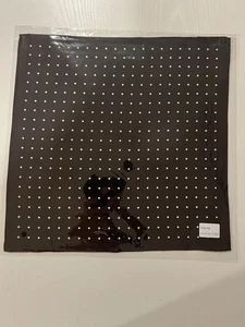 New INDOCHINO Black Pocket Square Handkerchief 100% Silk - Picture 1 of 2