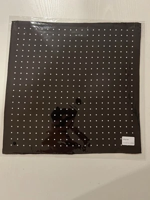 New INDOCHINO Black Pocket Square Handkerchief 100% Silk - Image 1 of 2