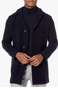 Billy Reid Men's Single Breasted Lancaster Coat Navy Blue Wool Sz Medium - Picture 1 of 14