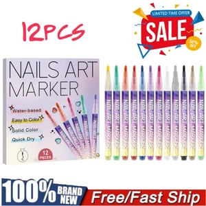 12Colors Nail Art Pens Set Nail Polish Pens Nail Art Drawing Graffiti Marker Hot - Picture 1 of 19