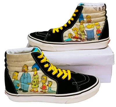 VANS SK8-HI The Simpsons Family Sz W8/M6.5 High Top #1 Skateboarding Sneakers - Image 1 of 4