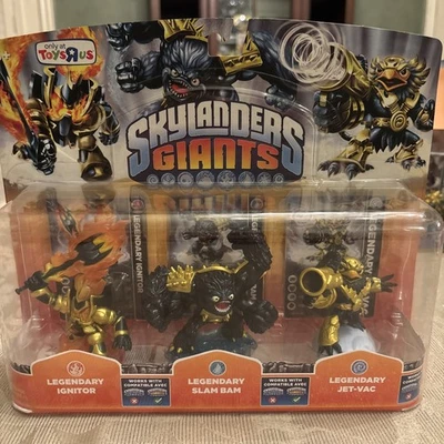 Nuevo en caja ToysRUs SKYLANDERS Gigantes LEGENDARY 3 PK Legendary Ignitor/Slam/Bam Jet-Vac Foto 1 de 4