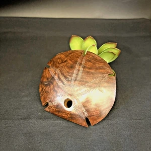 Vintage intagliato a mano Ironwood argento dollaro conchiglia parete arte da appendere *b - Foto 1 di 4