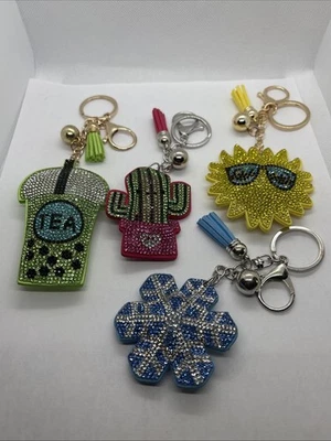 Lote de 4 Llaveros Crystal Avenue Estrás - Cactus Sun Snowflake Tea Foto 1 de 4