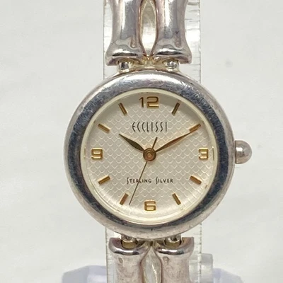 Ecclissi Sterling Silver Watch Women 25mm .925 Case & Band 56g New Battery 7" - Image 1 of 4