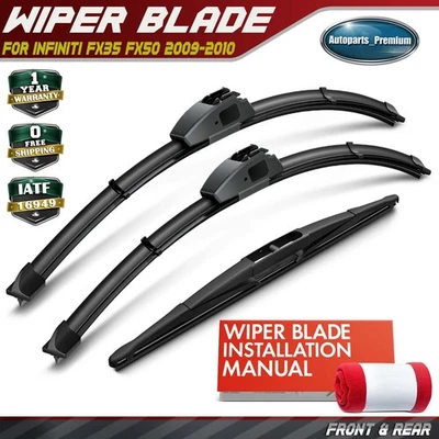 3Pcs 22" & 19" & 14" Windshield Wiper Blades for INFINITI FX35 FX50 2009-2010 - Image 1 of 4