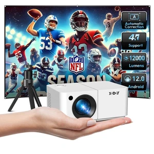 12000 Lumen LED Projector 4K 1080P Mini Home Theater WiFi Bluetooth Android HDMI - Picture 1 of 13