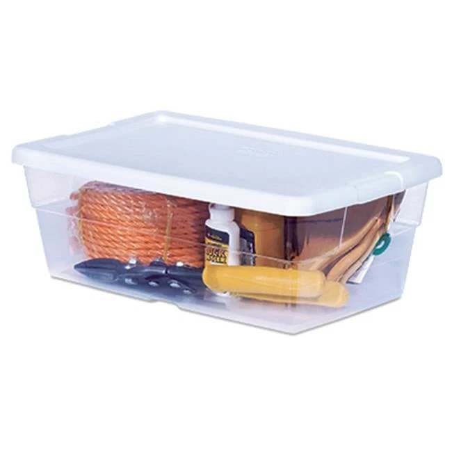 Sterilite 16428012 6 Quart Storage Box With White Lid - Image 1 of 1