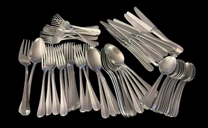 68-teiliges Wallace Hartford 18/10 Edelstahl Geschirrset Gabeln Löffel Messer Servierteile - Bild 1 von 9