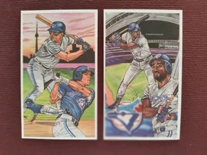 ROBERTO ALOMAR & JOE CARTER 1992 JOHN McLEAN Art Print Promo Baseball ⚾ Cards - Picture 1 of 4