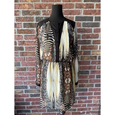 Vestido Adelyn Rae estampado animal - talla M - manga larga - hasta la rodilla -  Foto 1 de 4