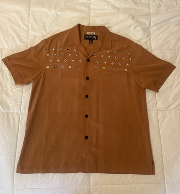 Nat Nast Luxury Originals Since 1946 brown silk shirt Vintage Rare L - Image 1 of 4