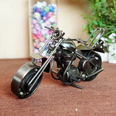 Arte de ferro artesanal metal motocicleta escultura modelo moto presente de aniversário - Imagem 1 de 4