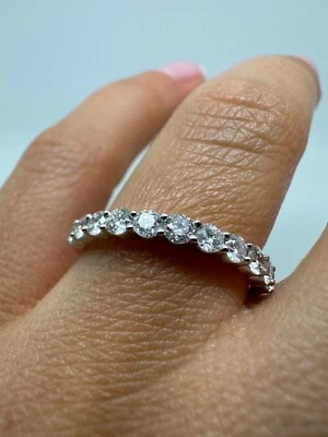 ANILLO PLATINO MEDIA ETERNIDAD 0,74 QUILATES DIAMANTES GG390 Foto 1 de 4