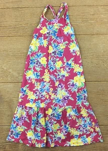 Chaps Girls Dress Size 6 Pink Green Blue Floral Halter Dressy Casual Sleeveless - Picture 1 of 8