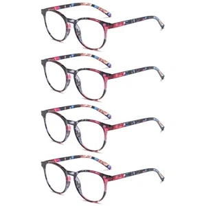 4 Pairs Womens Ladies Blue Light Blocking Reading Glasses Spring Hinge Readers - Picture 1 of 6