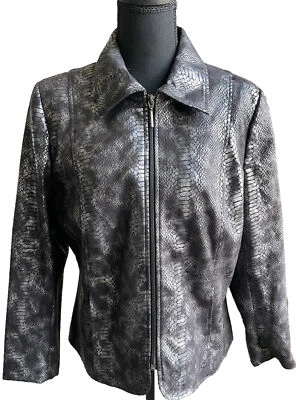 Abrigo Chaqueta de Vestido KIM by Kim Rogers Petite Gris Brillante Forrado con Cremallera Talla 12P Foto 1 de 4