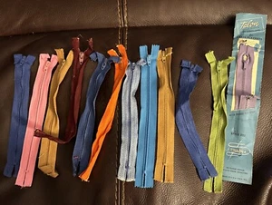 Zipper Lot of 12 7-9” Vintage All Marked Talon New Style 222 Orchid Closed End - Picture 1 of 5