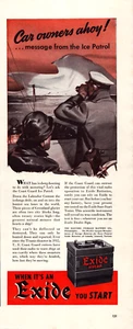 De colección 1941 Exide Car Owners ¡Ahoy! Anuncio de A MessageFrom The Ice Patrol - Imagen 1 de 1