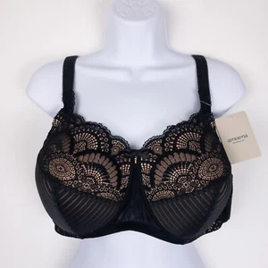 Amoena Bra Womens 42C Black Karolina Lace Feminine Romance New - Picture 1 of 10