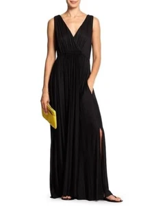 Banana Republic Maxi Dress Black Size 0 Goddess Front Pockets Event Party Travel - Bild 1 von 12
